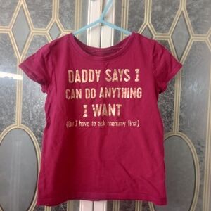 The Children's Place maroon Tee with Gold Glitter Text
